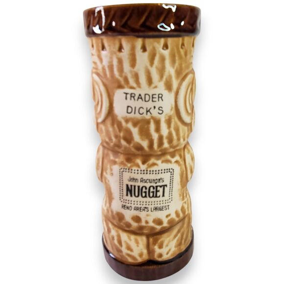 Set of 2 VTG Trader Dick's Peanut Tiki Mugs Reno Nugget Casino Barware OMC Japan - Picture 7 of 14
